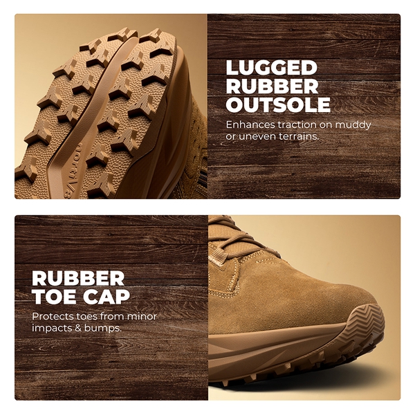 Men’s Leather Tactical Combat Boots - COYOTE - 10