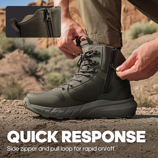 [Metrostrike] Men's Lightweight Military Tactical Boots - ARMY GREEN - 4