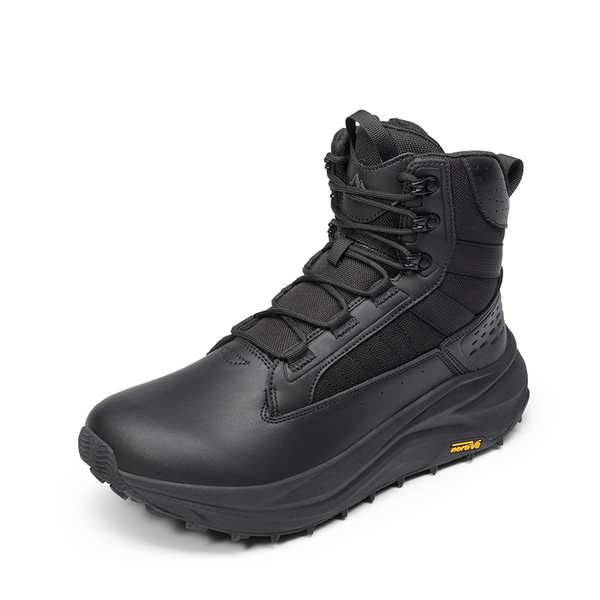 Men’s Leather Tactical Combat Boots - BLACK - 1