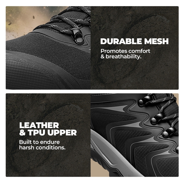 Armadillo 3 Men’s Waterproof High-Rebound Hiking Boots - BLACK/GREY - 7