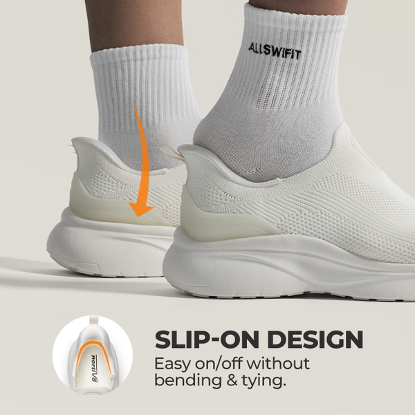 Women’s Breathable Slip-On Walking Shoes - WHITE - 2