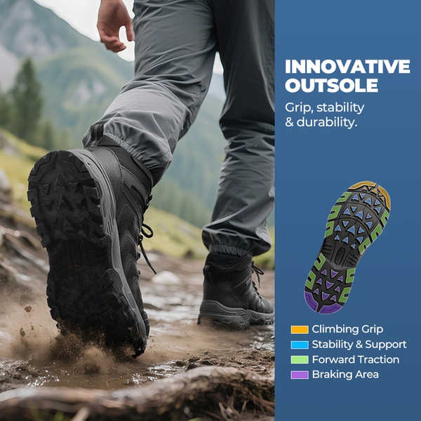 Armadillo 3 Men’s Waterproof High-Rebound Hiking Boots - BLACK/GREY - 4