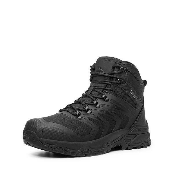 Men’s Waterproof High-Rebound Hiking Boots - ALL BLACK -  0