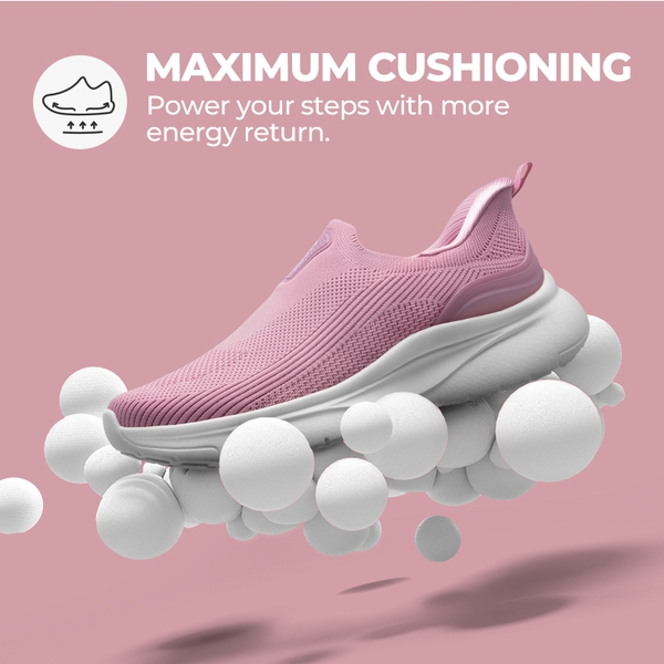Women’s Breathable Slip-On Walking Shoes - PINK - 3