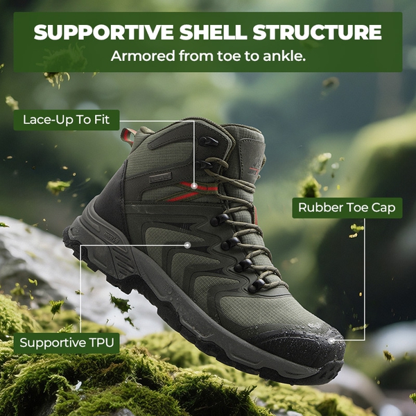 Armadillo 3 Men’s Waterproof High-Rebound Hiking Boots - ARMY GREEN - 6