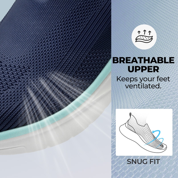 Women’s Breathable Slip-On Walking Shoes - NAVY - 5