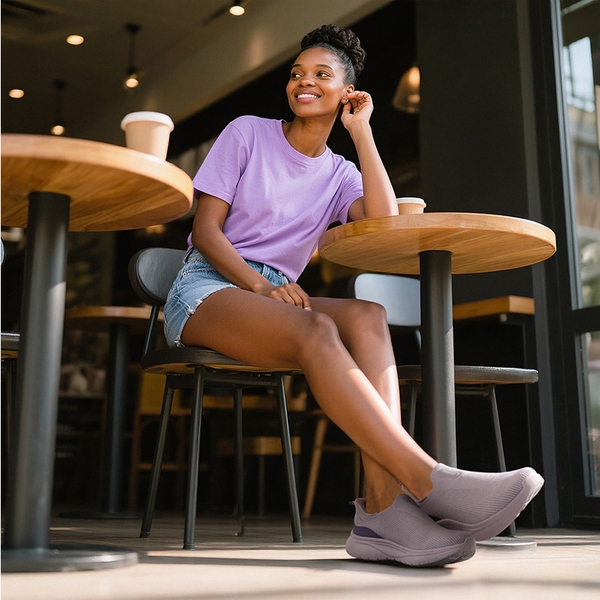 Women’s Breathable Slip-On Walking Shoes - PURPLE - 7