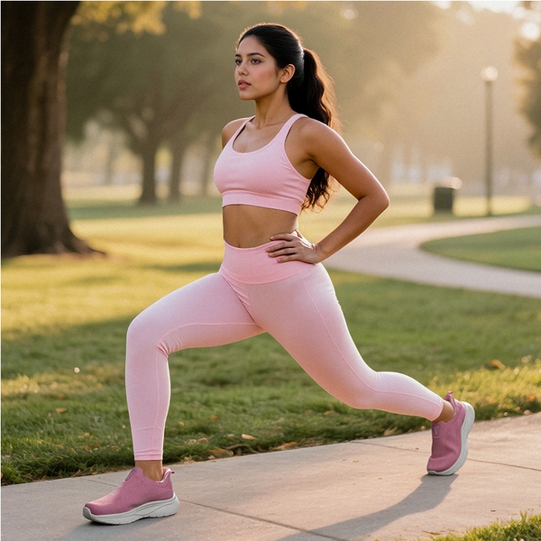 Women’s Breathable Slip-On Walking Shoes - PINK - 7