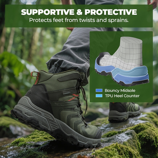 Armadillo 3 Men’s Waterproof High-Rebound Hiking Boots - ARMY GREEN - 5