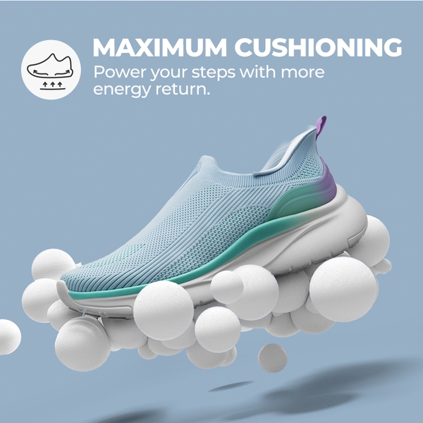 Women’s Breathable Slip-On Walking Shoes - LIGHT BLUE - 3