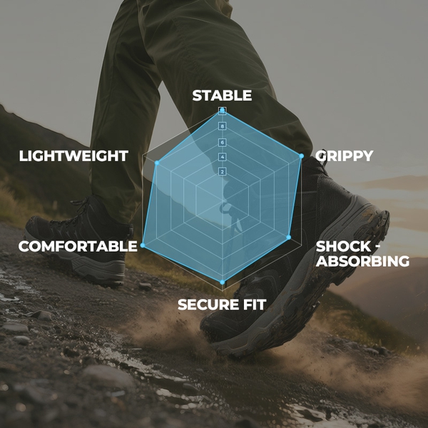 Armadillo 3 Men’s Waterproof High-Rebound Hiking Boots - BLACK/GREY - 8