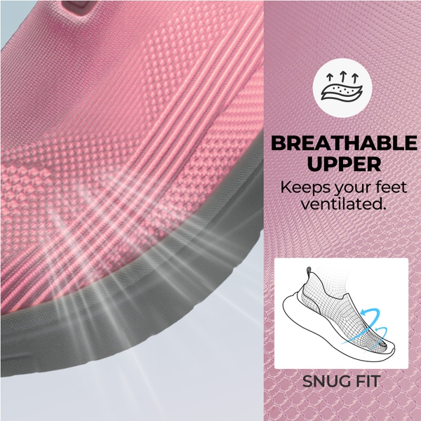 Women’s Breathable Slip-On Walking Shoes - PINK - 5