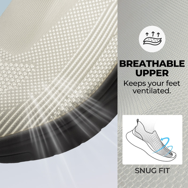 Women’s Breathable Slip-On Walking Shoes - WHITE - 5