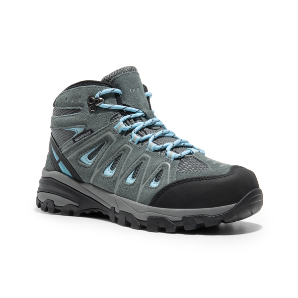 Women’s Suede Mesh Waterproof Hiking Boots - GREY-SUEDE - 1