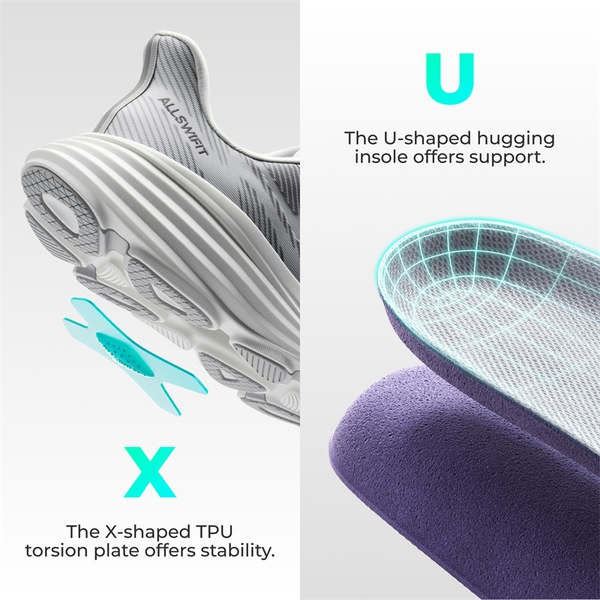 Men’s Slip-On Running Shoes - GREY - 4