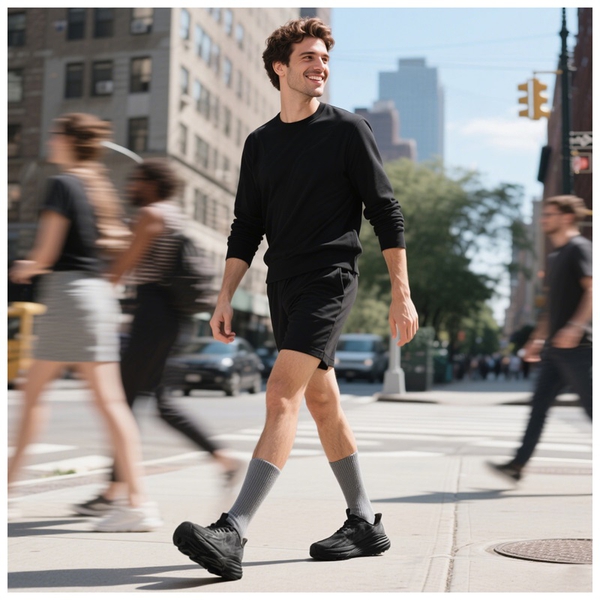 Men’s Slip-On Running Shoes - BLACK - 8
