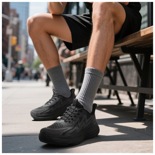 Men’s Slip-On Running Shoes - BLACK - 7