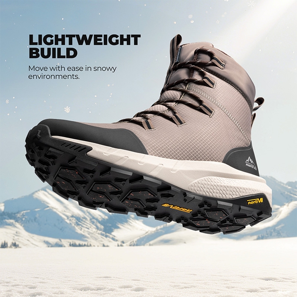Men’s Waterproof Insulated Winter Snow Boots - BLACK/COFFEE - 7