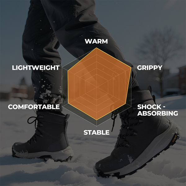 Men’s Waterproof Insulated Winter Snow Boots - DARK GREY - 8