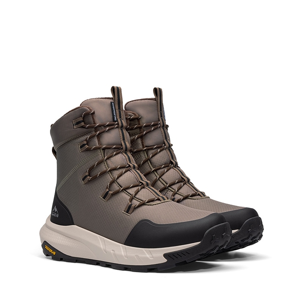 Men’s Waterproof Insulated Winter Snow Boots - BLACK/COFFEE - 2