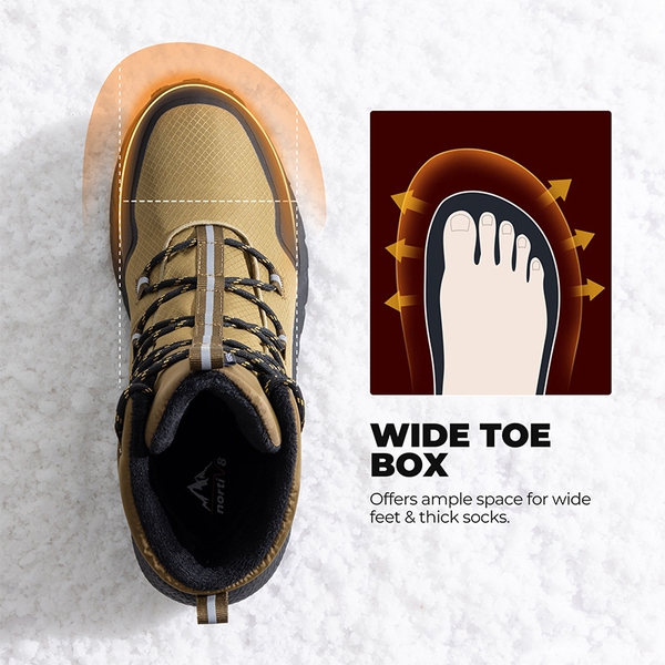 Men’s Waterproof Insulated Winter Snow Boots - LIGHT TAUPE - 5