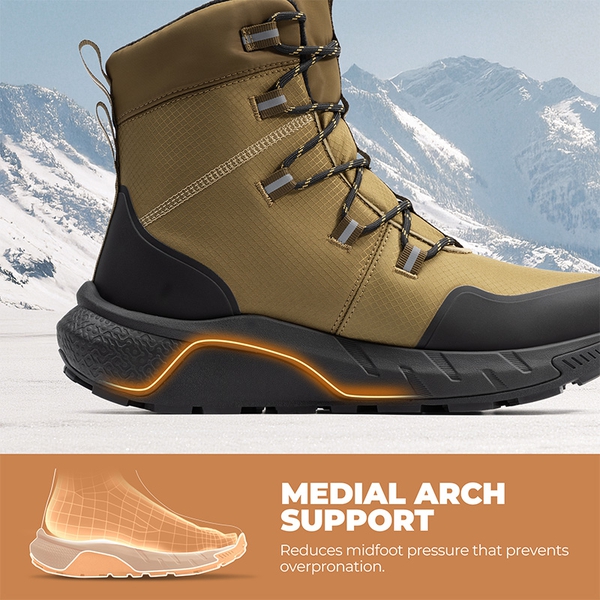 Men’s Waterproof Insulated Winter Snow Boots - LIGHT TAUPE - 6