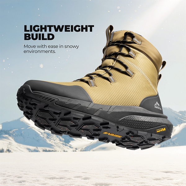 Men’s Waterproof Insulated Winter Snow Boots - LIGHT TAUPE - 7
