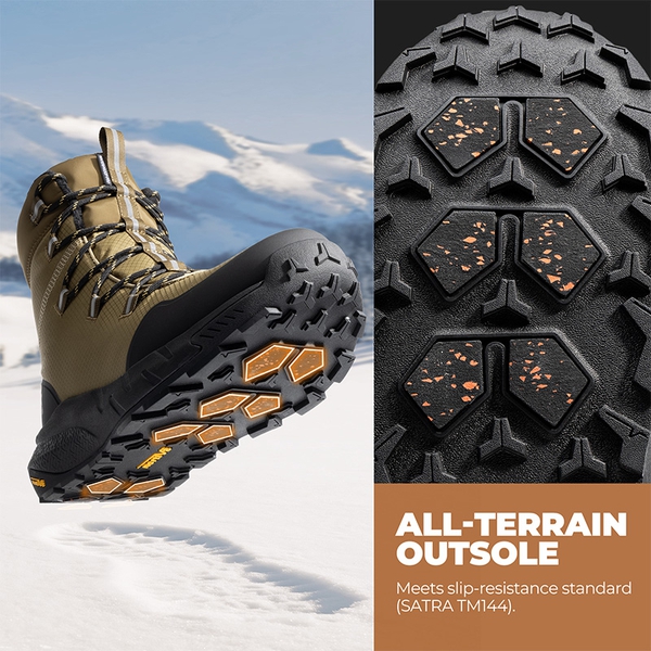 Men’s Waterproof Insulated Winter Snow Boots - LIGHT TAUPE - 9