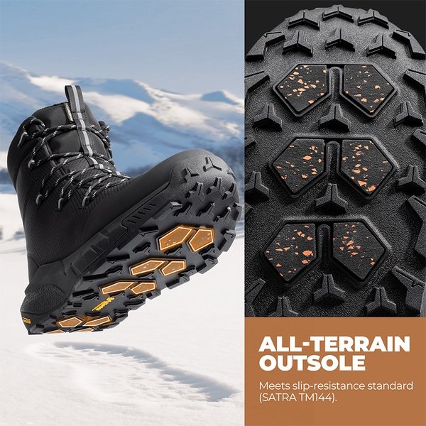 Men’s Waterproof Insulated Winter Snow Boots - BLACK - 9