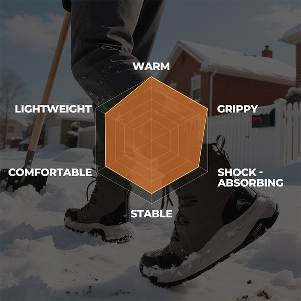 Men’s Waterproof Insulated Winter Snow Boots - BLACK/COFFEE - 8