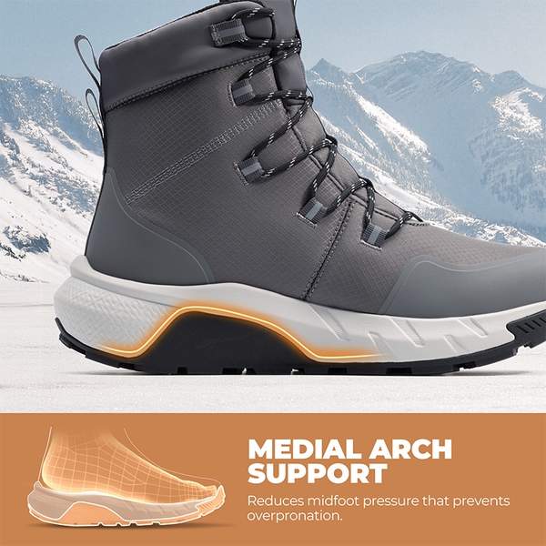 Men’s Waterproof Insulated Winter Snow Boots - DARK GREY - 6