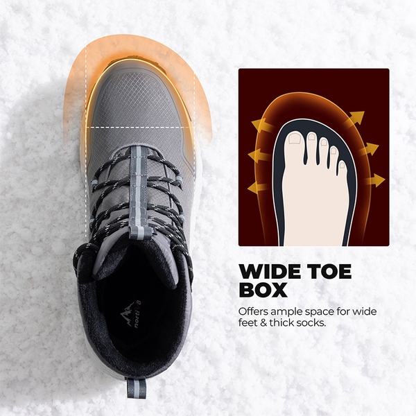 Men’s Waterproof Insulated Winter Snow Boots - DARK GREY - 5
