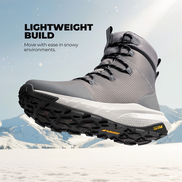 Men’s Waterproof Insulated Winter Snow Boots - DARK GREY - 7