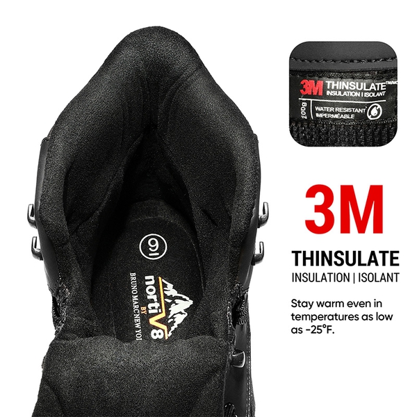 Men's Warm Waterproof Snow Boots - BLACK - 2