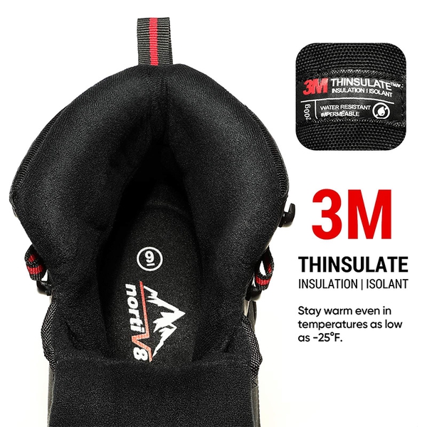 Men's Non-Slip Waterproof Winter Snow Boots - BLACK - 2