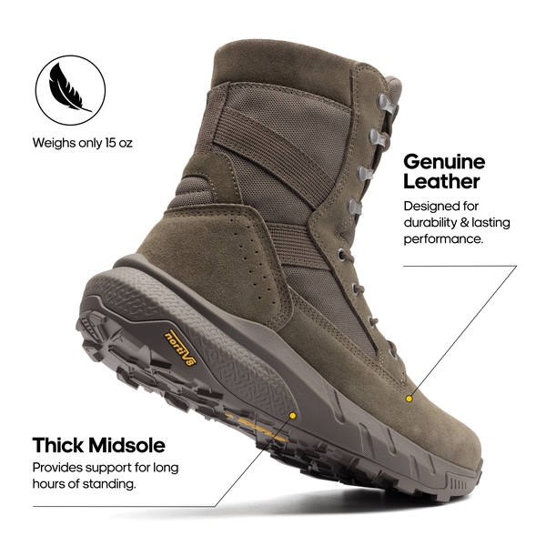 [Peakforce] Men's Breathable Tactical Military Work Boots - OLIVE - 1