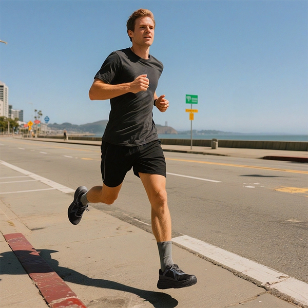 Men’s Breathable Lightweight Running Shoes - BLACK - 8
