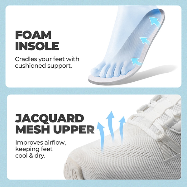 Women’s High-Rebound Cushion Running Shoes - WHITE - 6