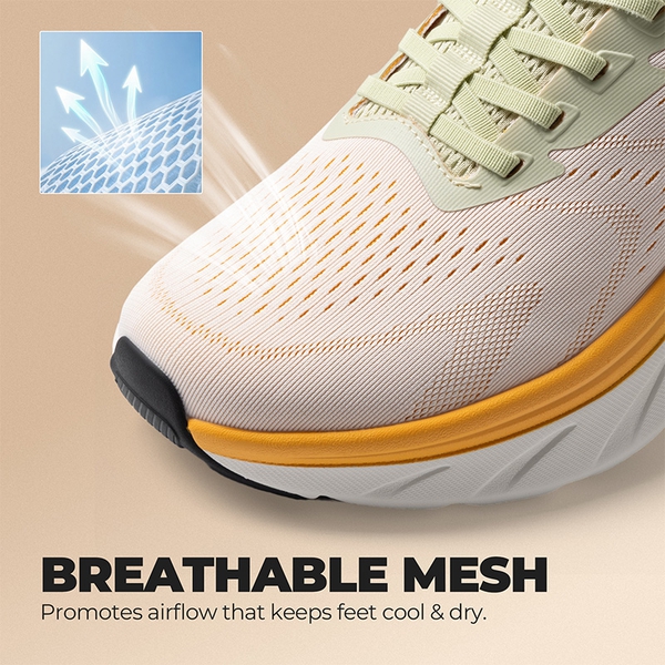 Men’s Lightweight Slip-On Walking Shoes - WHITE/ORANGE - 3