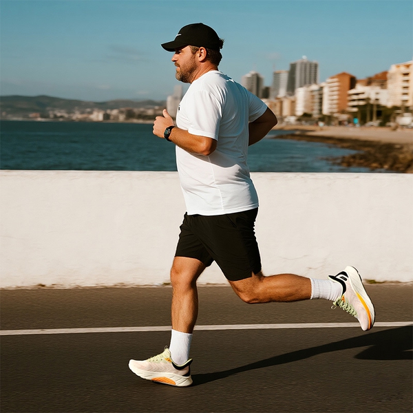 Men’s Lightweight Slip-On Walking Shoes - WHITE/ORANGE - 8