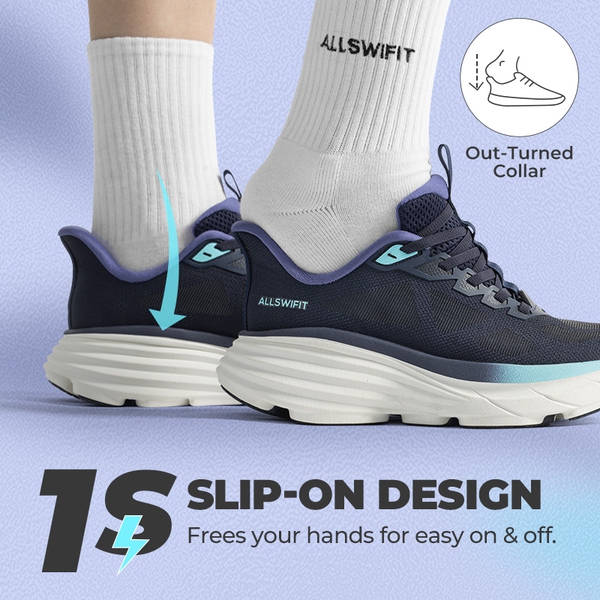 Women’s Slip-On Arch Support Running Shoes - BLUE - 3