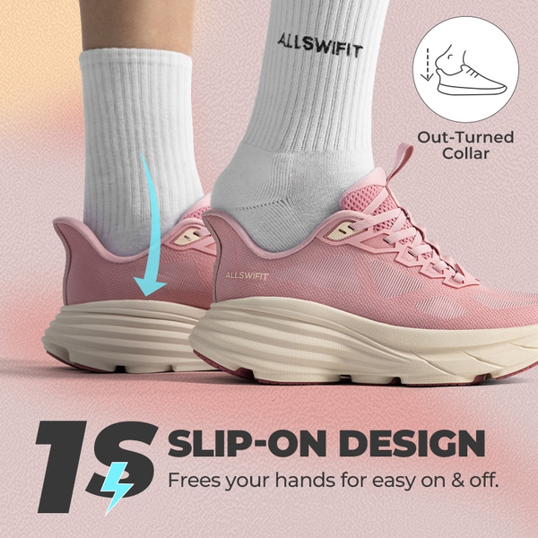 Women’s Slip-On Arch Support Running Shoes - PINK - 3