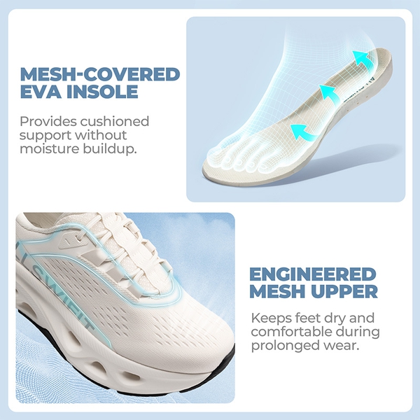 Women’s Slip-On Lightweight Walking Sneakers - WHITE - 6