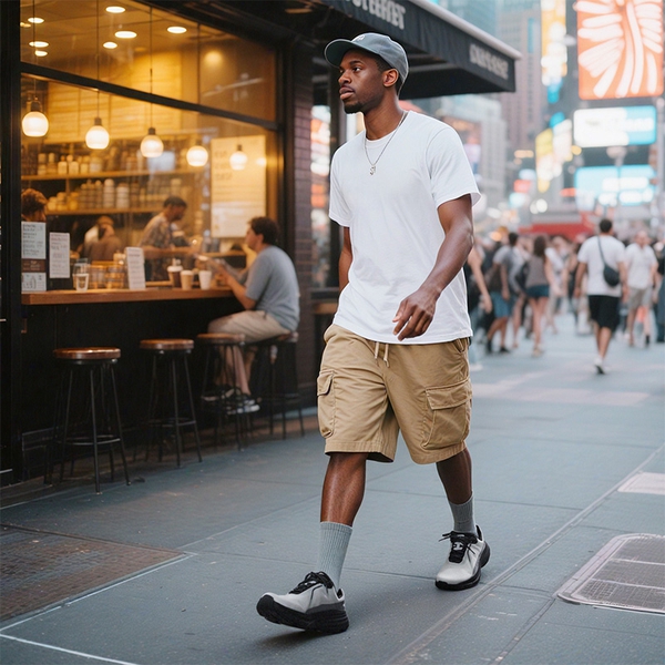 Men’s Breathable Lightweight Running Shoes - GREY/BLACK - 8