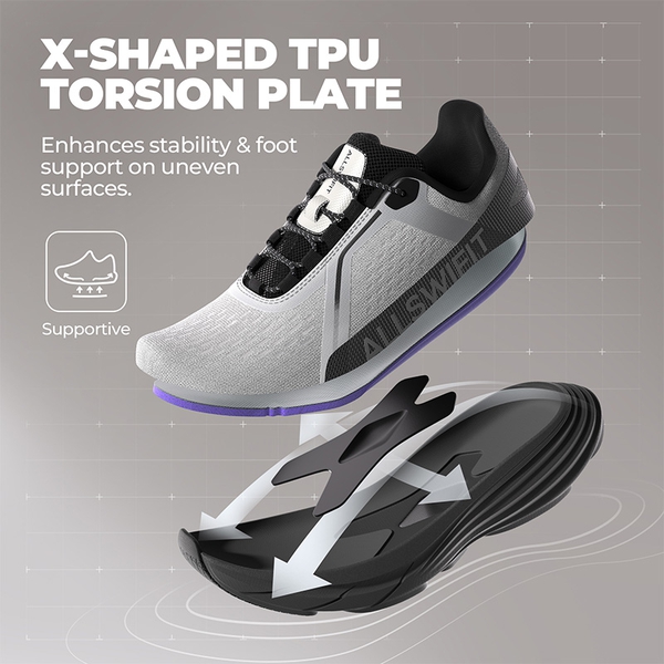 Men’s Breathable Lightweight Running Shoes - GREY/BLACK - 5