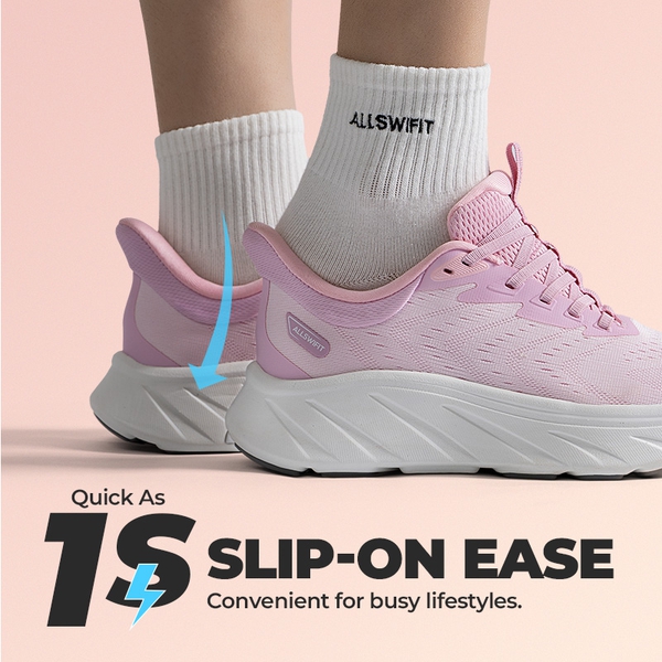 Women’s Lightweight Slip-On Walking Shoes - PINK - 6