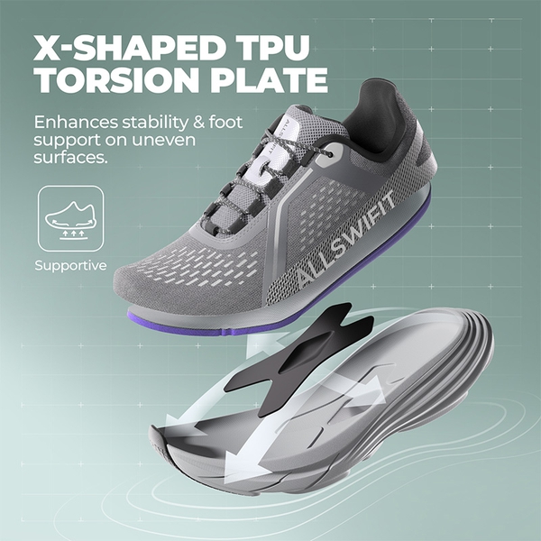 Men’s Breathable Lightweight Running Shoes - GREY - 5