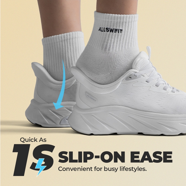 Women’s Lightweight Slip-On Walking Shoes - WHITE - 6