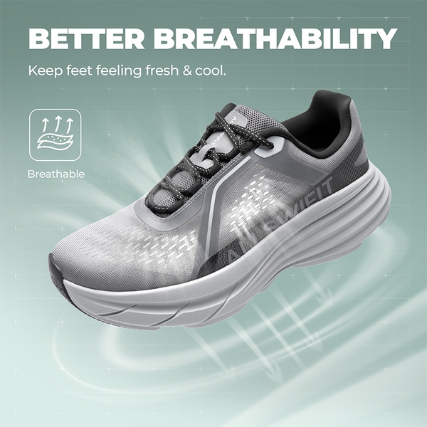 Men’s Breathable Lightweight Running Shoes - GREY - 2