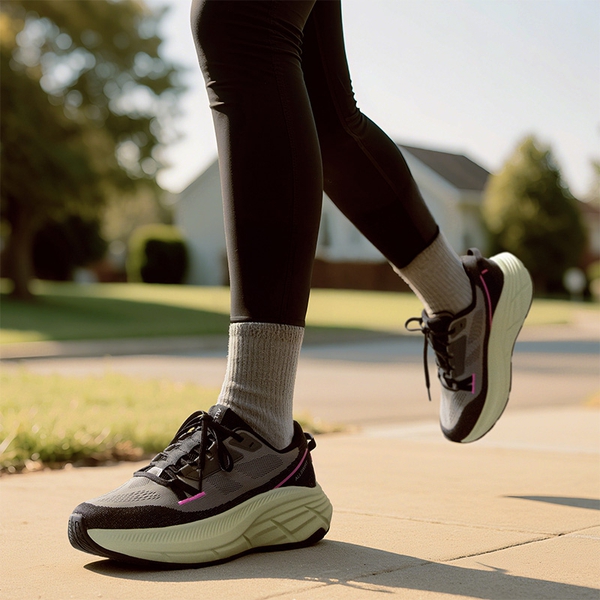 Women’s High-Rebound Cushion Running Shoes - BLACK/GREY - 8